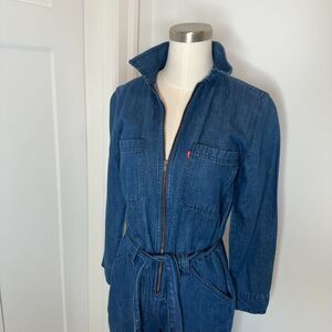 Levi’s Made & Crafted Alix Denim Jumpsuit Belted Zip Front Boiler Suit S